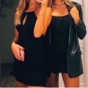 White Fox Boutique Keyhole Black Bodycon Mini Dress Size Medium